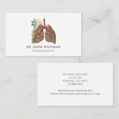 Pulmonologe Doctor Lung Anatomie Visitenkarte (Vorne/Hinten)