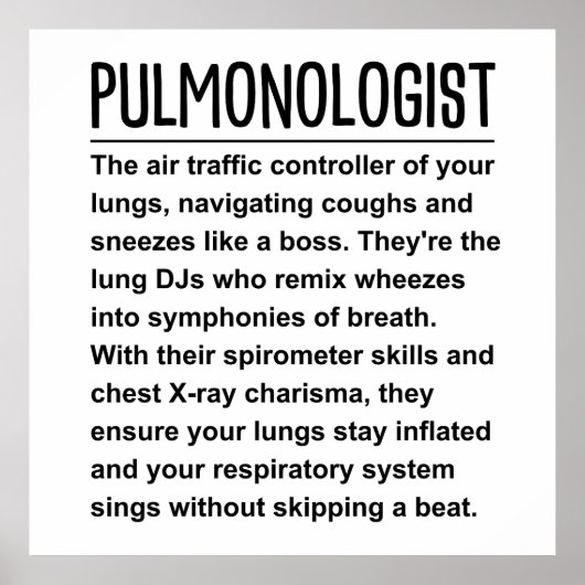 Pulmonologe Poster (Vorne)