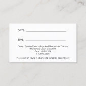 Pulmonologist Business And Appointment Visitenkarte (Rückseite)