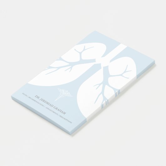 Pulmonologist-personalisierter Name Post-it Klebezettel (angewinkelt)