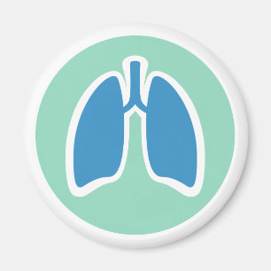 Pulmonology oder Pulmonologistlungenlogo rund Magnet