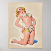 Pulp Blonde Bikini Pinup Poster (Vorne)