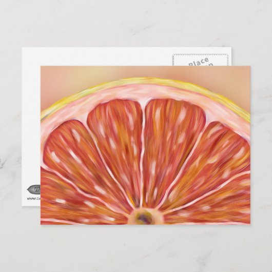 "Pulp Fiktion" Makro-Grapefruitscheibe Postkarte (Vorne/Hinten)