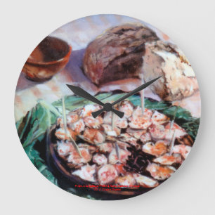 Pulpo a la gallega/Polbo á feira/Galicianischer Kr Große Wanduhr