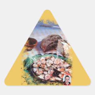 Pulpo a la gallega/Polbo á feira/Galizischer Tinte Dreieckiger Aufkleber