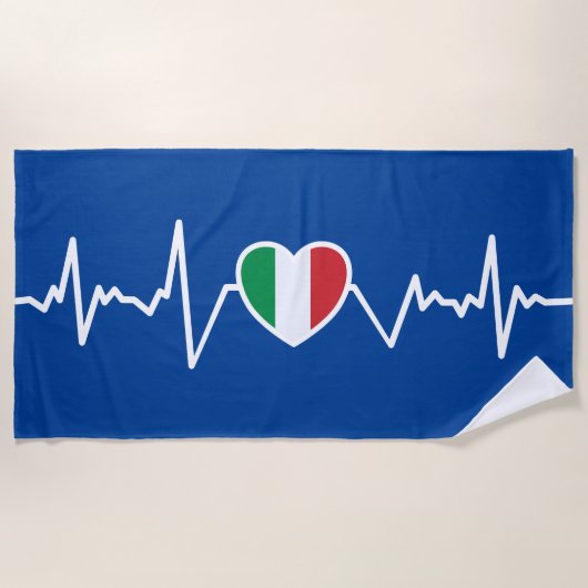 Puls der italienischen Flagge Strandtuch (Vorderseite)