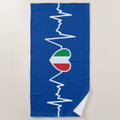 Puls der italienischen Flagge Strandtuch (Vorderseite)