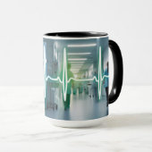 Puls der Pflege: Der Herzschlag einer Krankenhaus- Tasse (VorderseiteRechts)