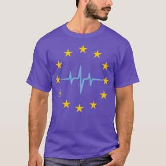Puls von Europa Herzschlag EU-Sterne Flagge Europä T-Shirt