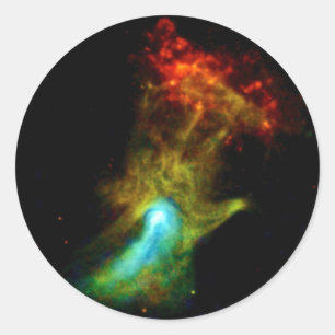Pulsar B1509 - Hand Gottes Nebel NASA-Foto in Rönt Runder Aufkleber