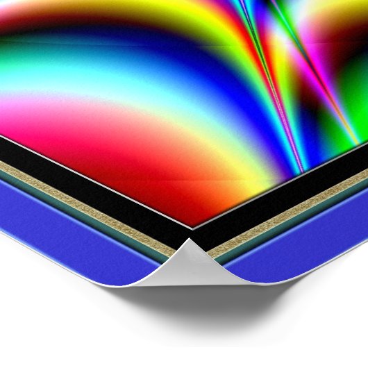 Pulsende Schwarze Mitte mit leuchtenden Farben Poster (Ecke)