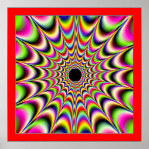 Pulsende Schwarze Mitte und strahlende Farben II Poster