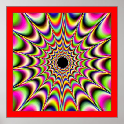 Pulsende Schwarze Mitte und strahlende Farben II Poster (Vorne)
