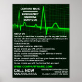 Pulsfrequenzgestaltung, EMT, paramedische Werbung Poster (Vorne)