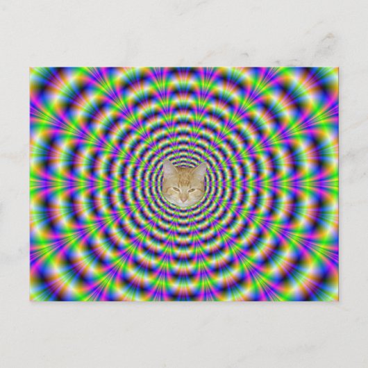 Pulskarte Neon + Katze Postkarte (Vorderseite)