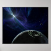 Pulsor und Planeten im Orbit Poster (Vorne)
