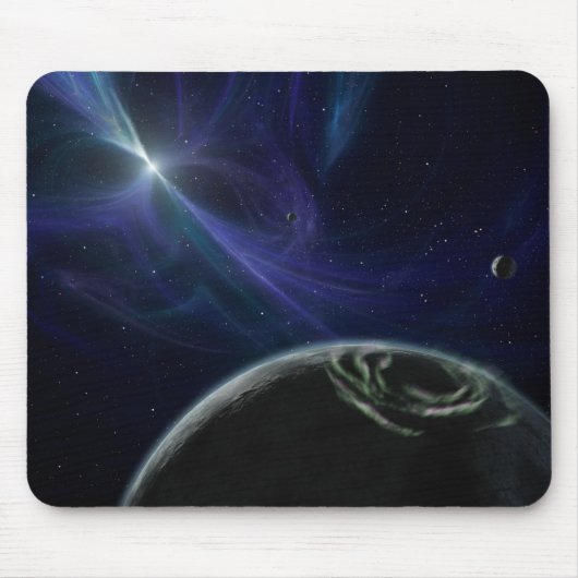 Pulsor und Planeten in der Bahn Mousepad (Vorne)