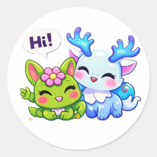 Pulspunkys Kawaii Fantasy Creature Sticker (Vorderseite)