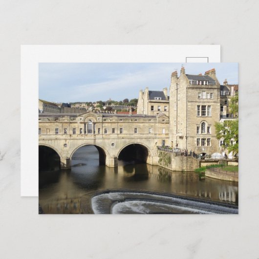 Pulteney Bridge und River Avon, Bath, England Postkarte (Vorne/Hinten)
