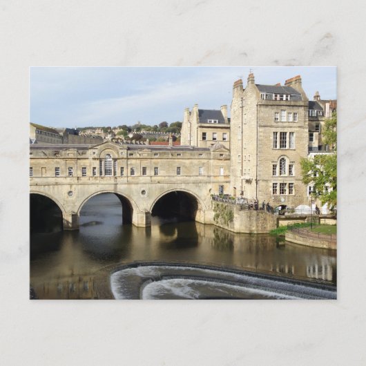Pulteney Bridge und River Avon, Bath, England Postkarte (Vorderseite)