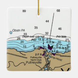 Pultneyville NY Nautical Chart Keramikornament