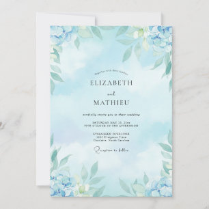 Pulver Aqua Gemalte Hochzeit Einladung