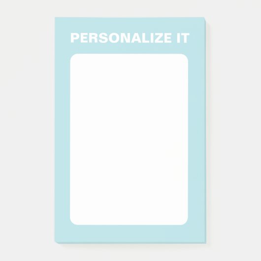 Pulver Blau Moderne Personalisierte Versatile Post-it Klebezettel (Vorderseite)