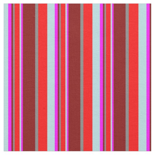 Pulver Blau, Rot, Grau, Maroon & Fuchsia Muster Stoff (Nahaufnahme)