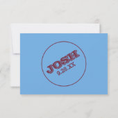 Pulver Blau und Maroon nach Party oder Details Einladung (Rückseite)