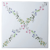 Pulver-Blau-Wildblume-Gitter-Fliese 6x6 Fliese (Vorderseite)