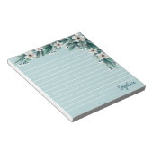 Pulver Blaue Grünpflanzen und Weiße Blume Liniert Notizblock (angewinkelt)
