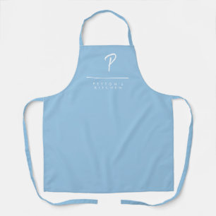 Pulver Blaue Mit Monogramm Schürze