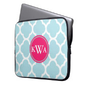 Pulver Blaue Quatrefolie Extravagantes Etikett Mon Laptopschutzhülle (Vorderseite Links)