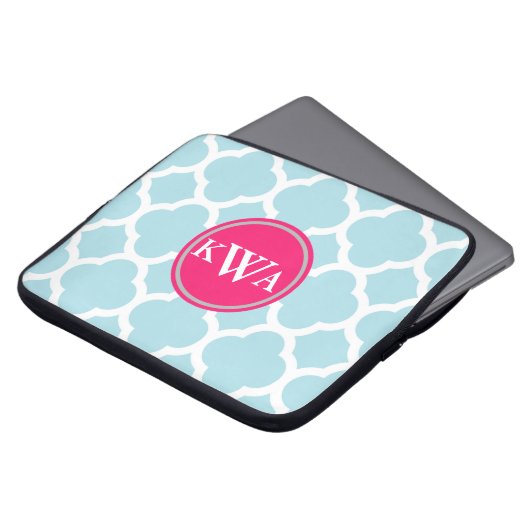 Pulver Blaue Quatrefolie Extravagantes Etikett Mon Laptopschutzhülle (Vorne Oben)