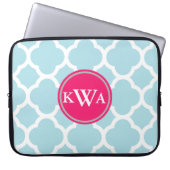 Pulver Blaue Quatrefolie Extravagantes Etikett Mon Laptopschutzhülle (Vorderseite)