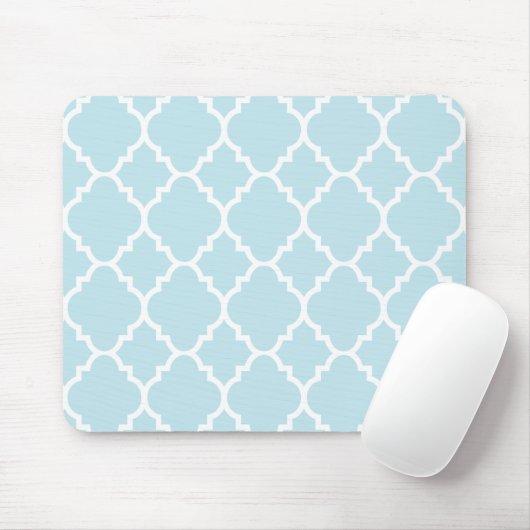 Pulver Blaue Quatrefolie marokkanisches Muster Mousepad (Mit Mouse)