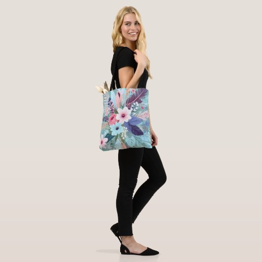 Pulver Blauer Blossom Tasche (Am Model)