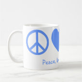 Pulver Blauer Frieden, Liebe und Fahrräder Kaffeetasse (Links)