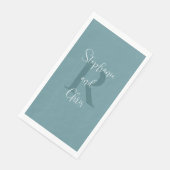 Pulver Blauer weißer Name Monogramm Papierhandtuch Serviette (Ecke)