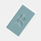 Pulver Blauer weißer Name Monogramm Papierhandtuch Serviette (Ecke)