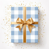 Pulver Blaues Kariertes Muster Geschenkpapier