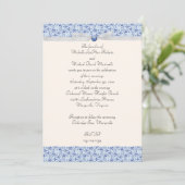 Pulver Blue Florentine Hochzeitseinladung Einladung (Stehend Vorderseite)