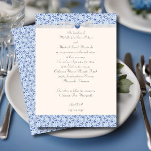 Pulver Blue Florentine Hochzeitseinladung Einladung