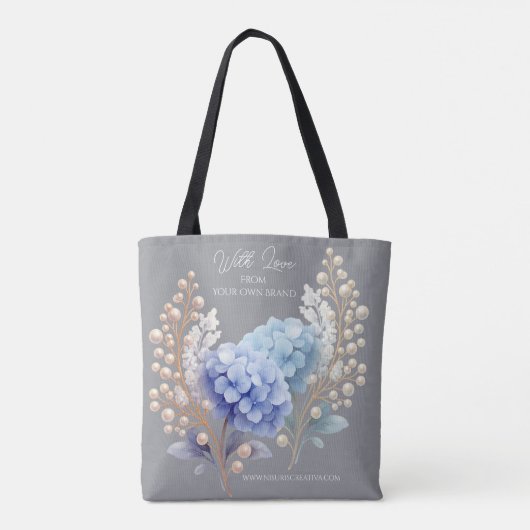 Pulver Blue Hydrangea Wasserfarbe Kundenloyalty Tasche (Rückseite)