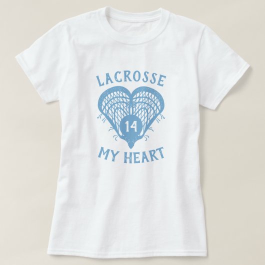 Pulver Blue Lacrosse My Heart T - Shirt (Design vorne)