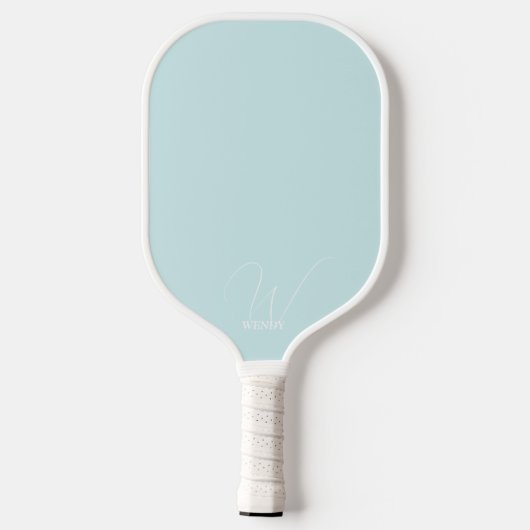 Pulver Blue Monogram Pickleball Paddle mit Name (Rückseite)