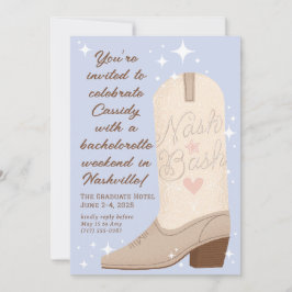 Pulver Blue Nash Bash Cowgirl Boot Bachelorette Einladung