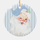 Pulver Blue Vintag Winking Weihnachtsbaum Keramik Ornament (Hinten)