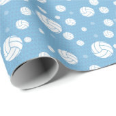 Pulver Blue Volleyball Zickzack Gemustert Geschenkpapier (Rolleneckpunkt)