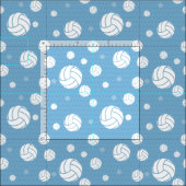 Pulver Blue Volleyball Zickzack Gemustert Stoff (Kachel)